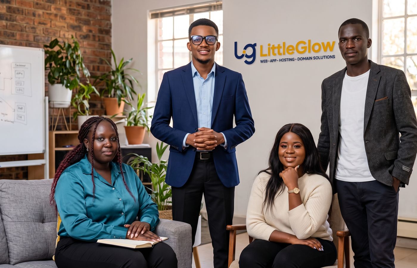 The LittleGlow team in the Harare studio